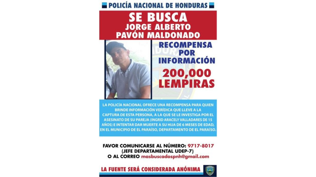 Policía Nacional ofrece recompensa de 200,000 lempiras por información del asesino de joven de 16 años