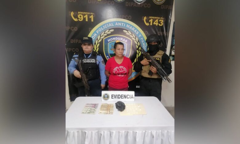 Por tráfico de drogas, capturan a una fémina en Copán