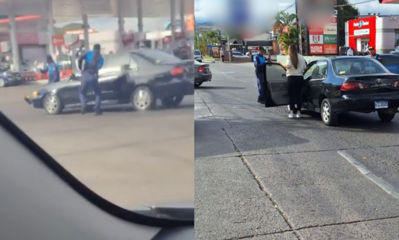 Joven atropella a policía municipal en la capital y todo queda registrado en video