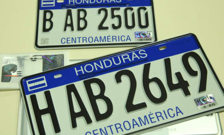 Hasta octubre habrá placas metálicas vehiculares en Honduras