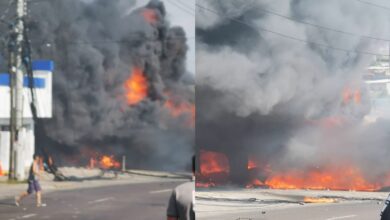 Voraz incendio consume instalaciones de una distribuidora de llantas en la capital