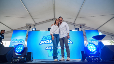Erasmo Portillo y Analisa Álvarez en el lanzamiento del movimiento de voluntarios más grande de la capital, "¡Actuemos Ya!".