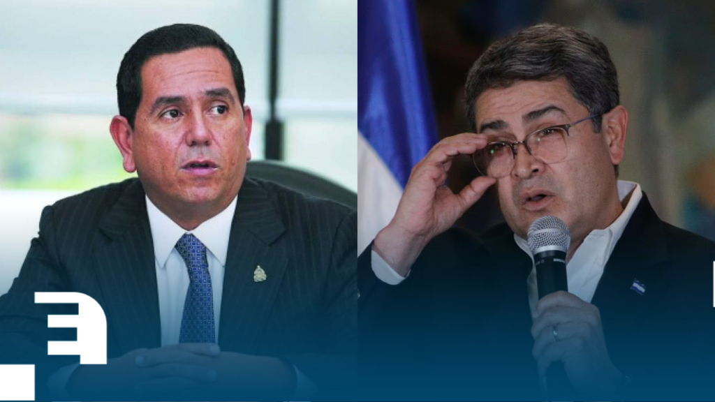 Antonio Rivera Callejas, diputado del Partido Nacional y Juan Orlando Hernández, expresidente de Honduras.