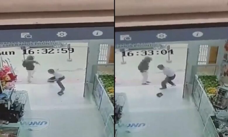 Delincuente ataca a guardia de seguridad durante asalto en tienda de Comayagua (VIDEO)