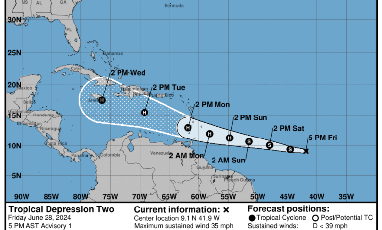 Depresión tropical en el Atlántico podría ser primer huracán de la temporada