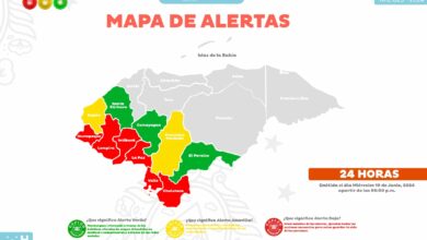 COPECO eleva alerta roja en seis departamentos por fuertes lluvias y daños