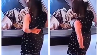 Mujer defecando en supermercado