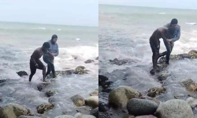 Hombre se lanza al mar para evitar ser arrestado