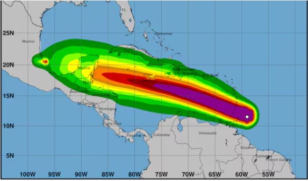 Embajada de EE. UU. en Honduras advierte sobre el impacto del huracán Beryl