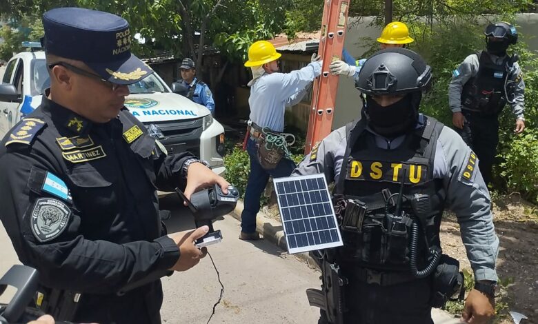 Desmantelan sistema de cámaras instaladas por maras en la colonia Villanueva