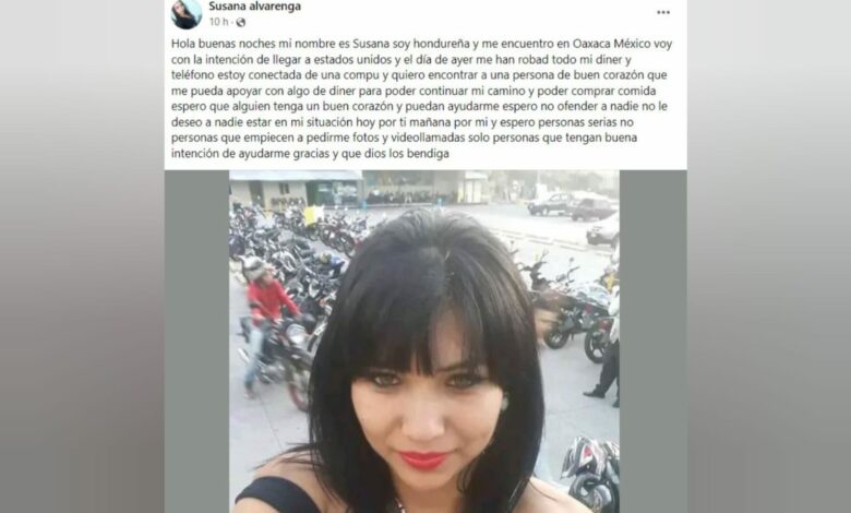 Migrante hondureña pide ayuda tras ser víctima de robo en México