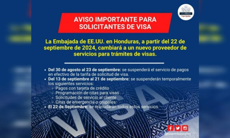 Suspendidos los pagos para visa por cambio de proveedor