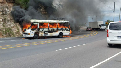 Autobús interurbano se incendia en la carretera CA-5