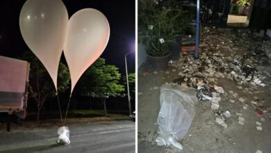 Corea del Norte lanza globos con basura hacia Corea del Sur