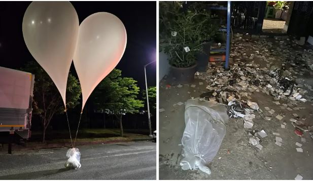 Corea del Norte lanza globos con basura hacia Corea del Sur