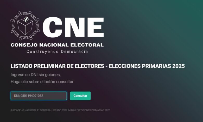 CNE habilita plataforma de consulta de electores para elecciones primarias 2025