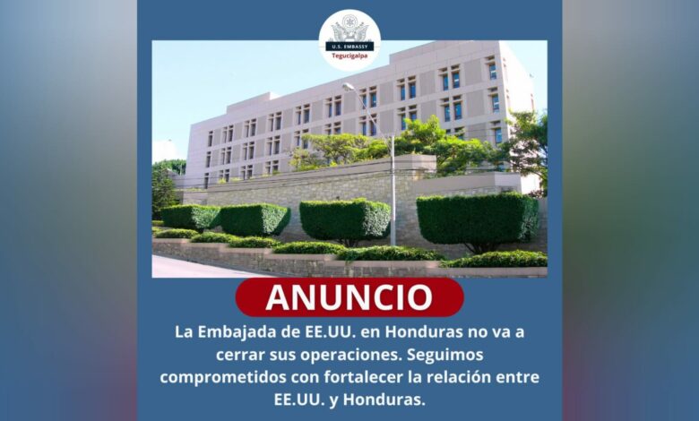 Embajada de EE.UU. desmiente cierre de operaciones en Tegucigalpa