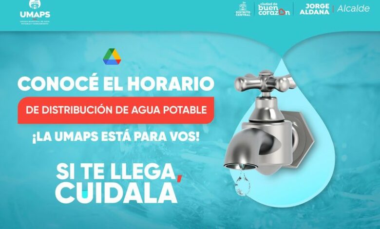 Este es el calendario de distribución de agua en el Distrito Central