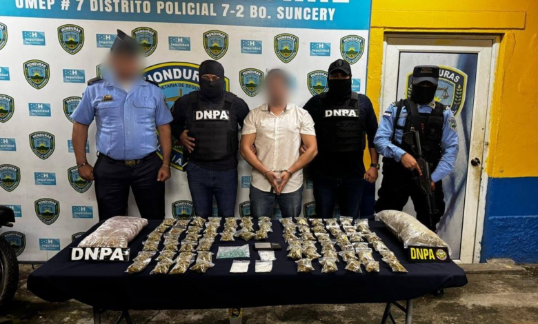 Capturan a individuo con droga valorada en medio millón de lempiras en SPS