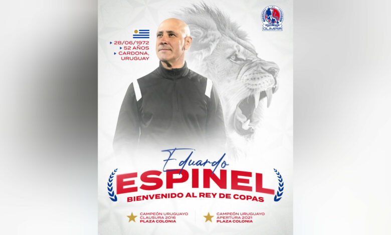 El uruguayo Eduardo Espinel es el nuevo entrenador del Olimpia