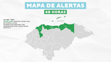 Alerta verde en cuatro departamentos por cuña débil de alta presión