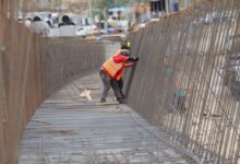 Avanza construcción de vigas para puente a desnivel en rotonda hacia Mateo y Lepaterique