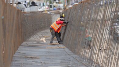 Avanza construcción de vigas para puente a desnivel en rotonda hacia Mateo y Lepaterique