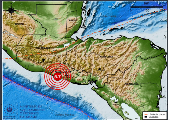 Sismo de magnitud 5.7 provoca alarma en El Salvador