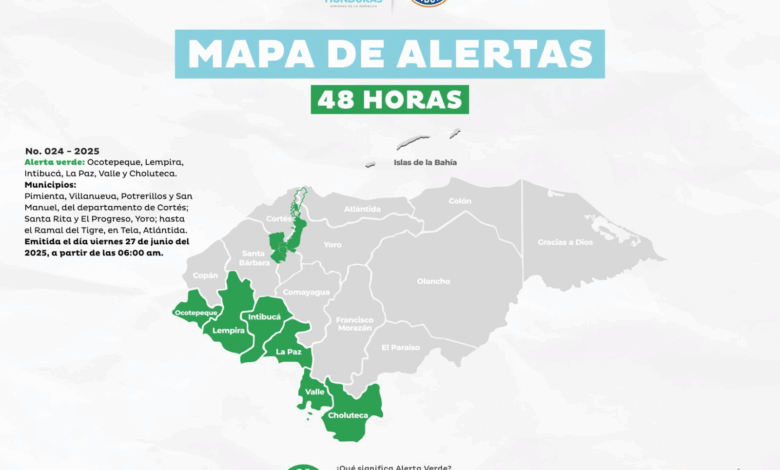 Extienden alerta verde en Honduras por lluvias y crecida del río Ulúa